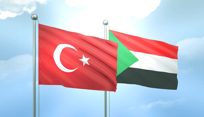 Turkey and Sudan Flag Together A Concept of Relations