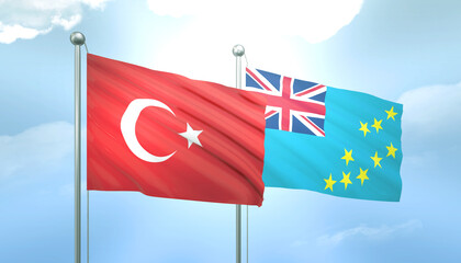 Turkey and Tuvalu Flag Together A Concept of Relations