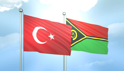 Turkey and Vanuatu Flag Together A Concept of Relations