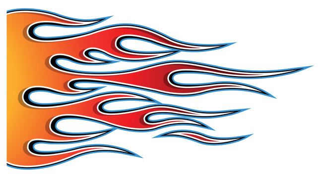 Tribal hot rod muscle car flame graphic for hoods, sides and motorcycles. Can be used as decal, sticker or tattoos too.