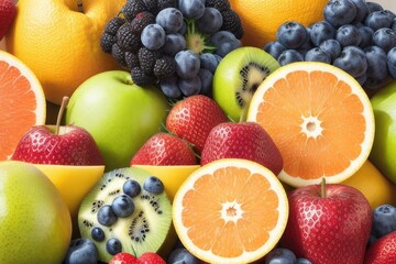 Fresh fruits background