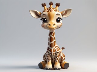 cute 3d baby giraffe isolated on white background. © dimas