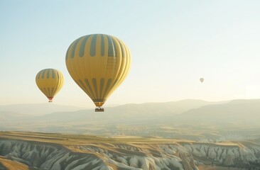 Obraz premium hot air balloon in the mountains