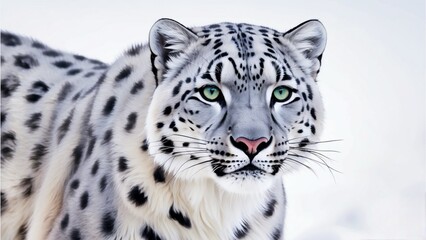 Naklejka premium Endangered snow leopard ,snow leopard portrait