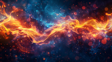 Fototapeta premium Vibrant Fiery and Electric Abstract Background