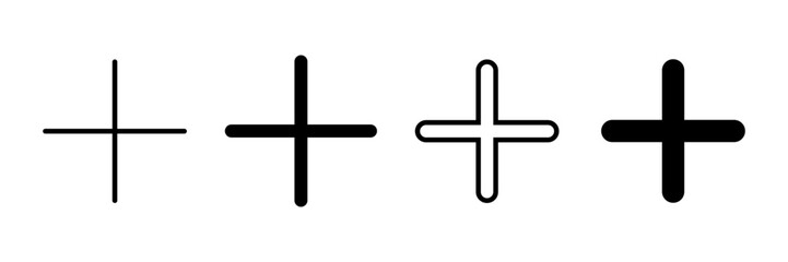 Obraz premium Plus Icon vector isolated on white background. Add plus icon. Addition sign. Medical Plus icon