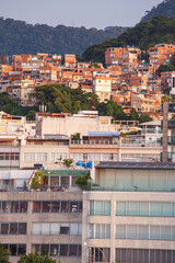 cantagalo hill seen from Arpoador beach in Rio de Janeiro.
