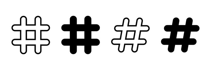Fototapeta premium Hashtag icon vector isolated on white background. hashtag vector icon