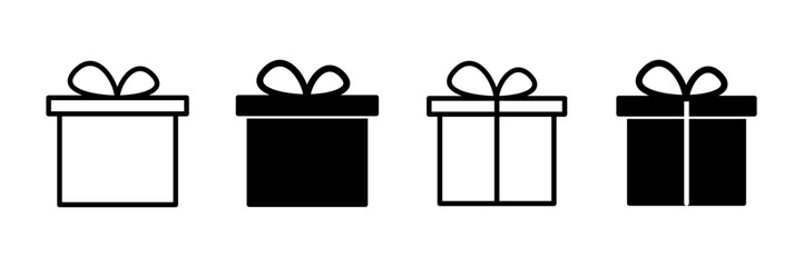 Gift icon vector isolated on white background. gift vector icon.  birthday gift