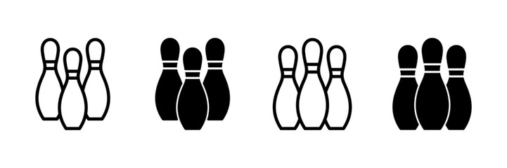 Bowling game Pin Icon vector isolated on white background. Bowling icon, ball and pin