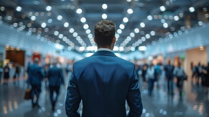 Powerful Presence Businessman Leading the Way at Dynamic Conference Event