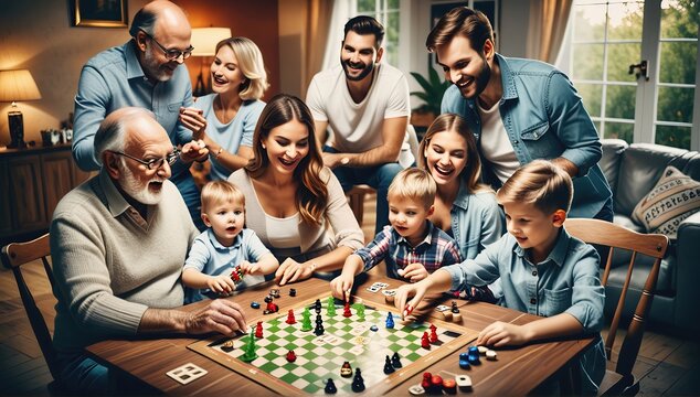 Familia divirti&eacute;ndose juntos, unidos, felices
