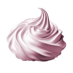 Pink Frosting or Whipped Cream isolated, frozen yogurt topping