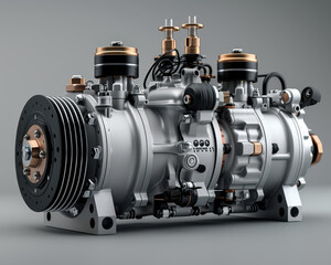 Modern Design Air Compressor 3D Render with Durable Body and Powerful Motor