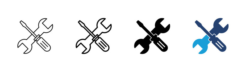 Repair tools icon set. tool icon vector. setting icon vector. Wrench and screwdriver. support, Service