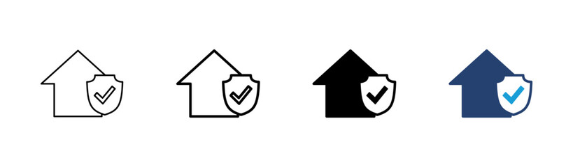 House insurance icon set. house protection icon.