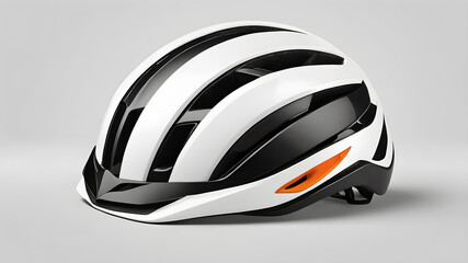 Fototapeta premium Bike helmet logo icon on white background. Generative AI