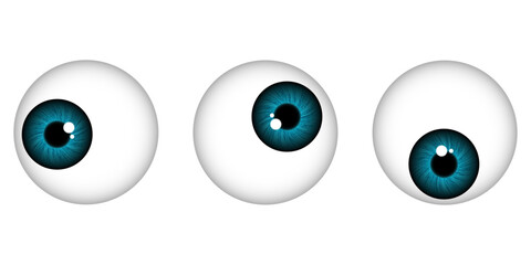 Eyes iris set in green-blue color