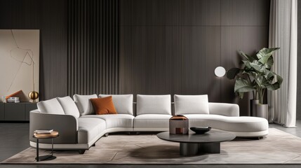 Designer furniture with a luxurious form, crafted with precision, showcasing elegant lines and superior craftsmanship in a sophisticated setting