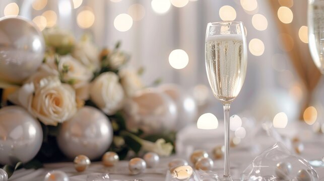 Elegant 1920s-themed party, guests in flapper dresses and tuxedos, art deco motifs and lavish decorations, capturing the opulence of the Roaring Twenties