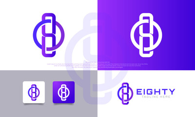 Abstract logo eighty with modern design