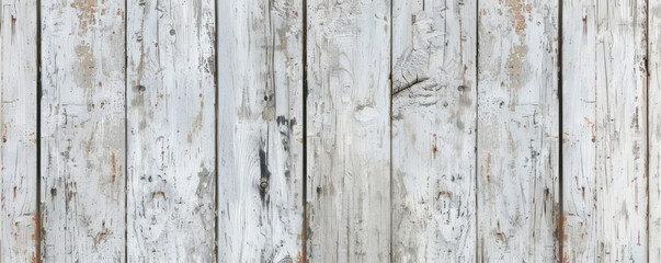 Naklejka premium White wooden background, old shabby texture. Rustic wood backdrop for banner, poster, wallpaper. Abstract grunge texture with copy space. Flay lay, top view