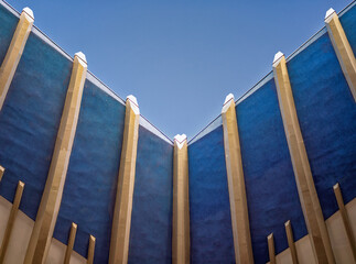 Background of a Building Corner with a Sunlight.