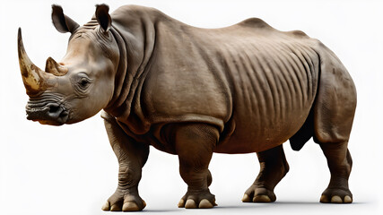 Fototapeta premium Javan Rhino logo icon on white background. Generative AI