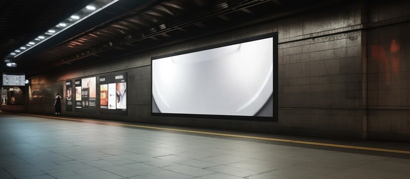 Blank Billboard in a Subway Station