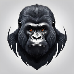 Fototapeta premium Mountain Gorilla logo icon on white background. Generative AI