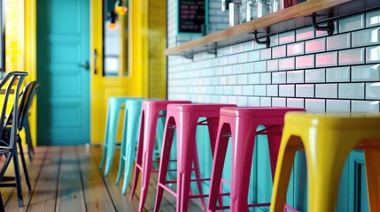 minimalistick cafe neon style
