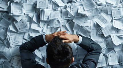 The struggle of cognitive load, with a person overwhelmed by too much information to process