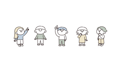 学ぶ子供たちのイラスト