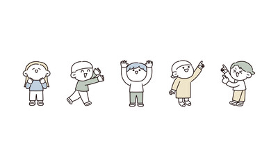 元気な子供たちのイラスト