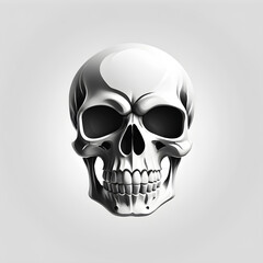 Fototapeta premium Skeleton skull logo icon on white background. Generative AI