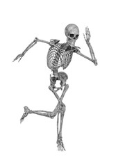 skeleton is running fast in action