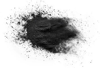 A pile of black powder on a white surface, suitable for use in science and education scenes