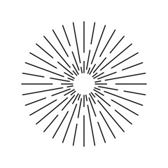 Obraz premium Abstract radial burst. Geometric sun rays. Minimal vector illustration. Black and white.
