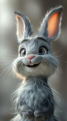 A cute rabbit looking off in to the distance. 