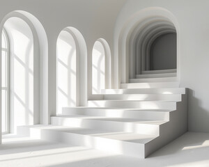 Minimalist Blank Display Platform in Studio Setting for High-End Product Showcase