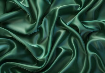 Obraz premium Elegant Green Satin Fabric Texture Background