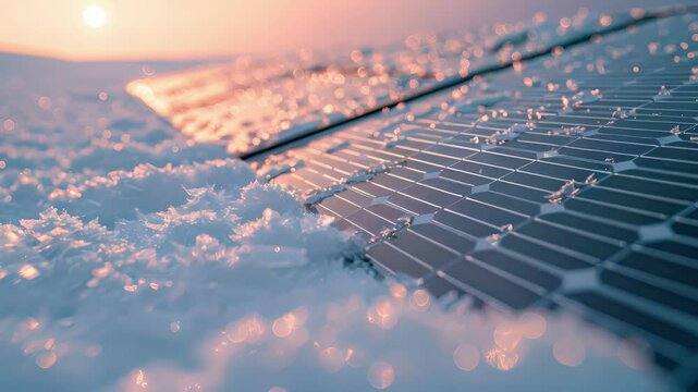 The serene and tranquil scene of solar panels in the snow serves as a reminder of the potential for sustainable living even in the most remote and snowy locations.
