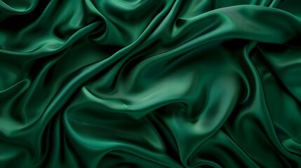 Obraz premium Elegant Dark Green Silk Fabric Background