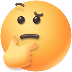 vector 3d face emoji worry