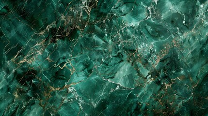 Intricate Green Marble Texture with Gold Veins