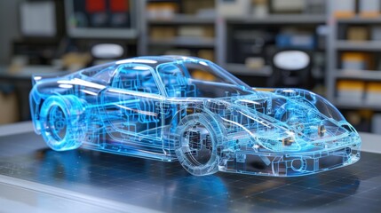 Fototapeta premium Digital Twin: Virtual replication of physical objects/systems, facilitating simulation, analysis, and optimized decision-making. 