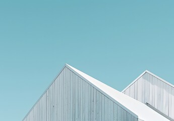 Minimalist Architecture: White Rooflines Against Sky