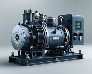 Modern Design Air Compressor - High-Quality 3D Render with Durable Body and Powerful Motor