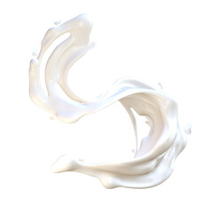 Yogurt milk splash isolated 3d render