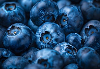 Fresh Blueberries Macro Photography - Blue Fruit Texture